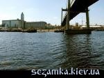 Вид с берега под мостом Мост на Рыбальский полуостров  Достопримечательности Киева - Мосты, путепроводы  (29)