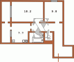 Планировка двухкомнатной квартиры Вид фасадной и боковой стороны Серия №15