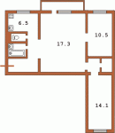 Планировка трехкомнатной квартиры тип 3