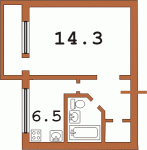 Планировка однокомнатной квартиры тип 1