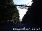 Вид со склона на закате дня. Парковый мост (мостик влюбленных).  Достопримечательности Киева - Мосты, путепроводы  (29)