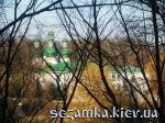 Вид с горы сквозь деревья Китаевская Пустошь  Достопримечательности Киева - Культовые сооружения  (178)
