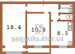Планировка двухкомнатной квартиры тип 1 Планировка двухкомнатной квартиры тип 1 чешка с эркером 12У