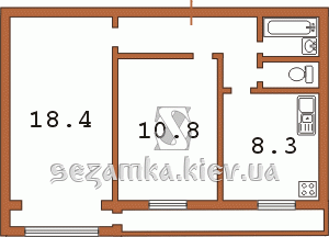 Планировка двухкомнатной квартиры тип 2 Планировка двухкомнатной квартиры тип 2 чешка с эркером 12У
