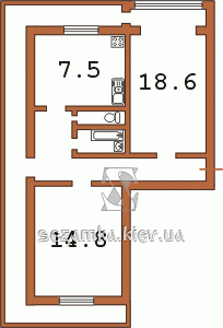 Планировка двухкомнатной квартиры тип 3 Планировка двухкомнатной квартиры тип 3 чешка с эркером 12У