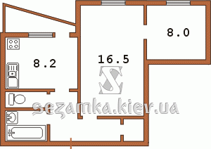 Планировка двухкомнатной квартиры тип 1 Планировка двухкомнатной квартиры тип 1 Серия БПС-6