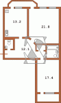 Планировка двухкомнатной квартиры Тип 9 (Пивденна Брама)  Планировки серийные - Каркасно-монолитные  (20)