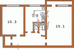 Планировка двухкомнатной квартиры тип 4 чешка  Планировки серийные - "464, чешки"  (10)