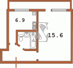 Планировка однокомнатной квартиры тип 4 чешка  Планировки серийные - "464, чешки"  (10)