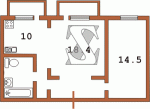 Планировка двухкомнатной квартиры тип 8 /перепланировка/ Сталинка  Планировки серийные - "Хрущевки","Сталинки"  (10)