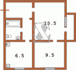 Планировка двухкомнатной квартиры тип 11 Сталинка  Планировки серийные - "Хрущевки","Сталинки"  (10)