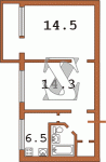 Планировка двухкомнатной квартиры тип 4 Панельная хрущевка  Планировки серийные - "Хрущевки","Сталинки"  (10)
