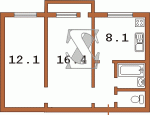двухкомнатная тип 1 Планировка трехкомнатной квартиры "коробочка"