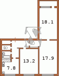 трехкомнатная квартира тип 2 (торцевая) Внешний вид 464 51/52