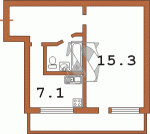 Планировка однокомнатной квартиры тип 3 чешка  Планировки серийные - "464, чешки"  (10)