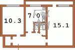Планировка двухкомнатной квартиры тип 1 чешка  Планировки серийные - "464, чешки"  (10)