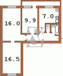 Планировка трехкомнатной квартиры тип 5 чешка  Планировки серийные - "464, чешки"  (10)