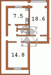 Планировка двухкомнатной квартиры тип 3 противоположная сторона дома чешка с эркером 12У