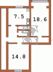 Планировка двухкомнатной квартиры тип 5 противоположная сторона дома чешка с эркером 12У
