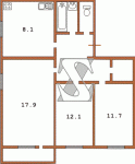 Планировка трехкомнатной квартиры Внешний вид "коробочка"