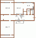 Пранировка трехкомнатной квартиры тип 4 перепланирована - и достаточно удачно чешка  Планировки серийные - "464, чешки"  (10)