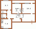 Планировка трехкомнатной квартиры тип 3 Сталинка  Планировки серийные - "Хрущевки","Сталинки"  (10)