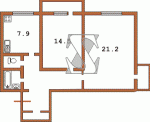 Планировка трехкомнатной квартиры тип 4 Сталинка  Планировки серийные - "Хрущевки","Сталинки"  (10)