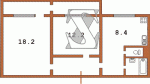 Планировка двухкомнатной квартиры тип 4 Серия КТ, КТ-12, КТ-16;  Планировки серийные - "полнометражные" панельные  (20)