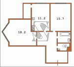 План двухкомнатной квартиры Тип 19  Планировки серийные - Каркасно-монолитные  (20)