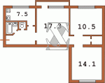 Планировка трехкомнатной квартиры тип 4 Планировка двухкомнатной квартиры тип 6Б Кирпичная девятиэтажная хрущевка