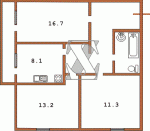 План 3 квартиры Еще один вид дома Серия №1